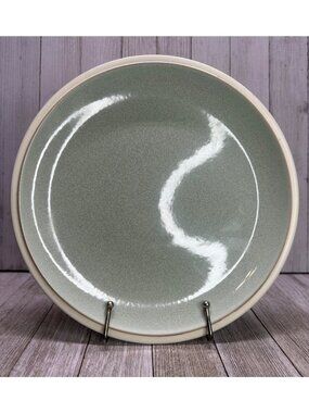 Vtg Denby Energy 9" DIA Plate Celadon Cream Stoneware England Retired K